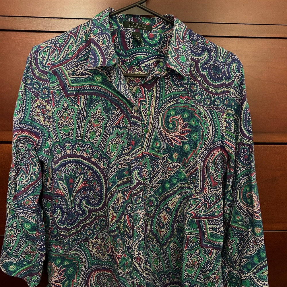 Ralph Lauren women’s  Paisley Shirt - Blue and Green